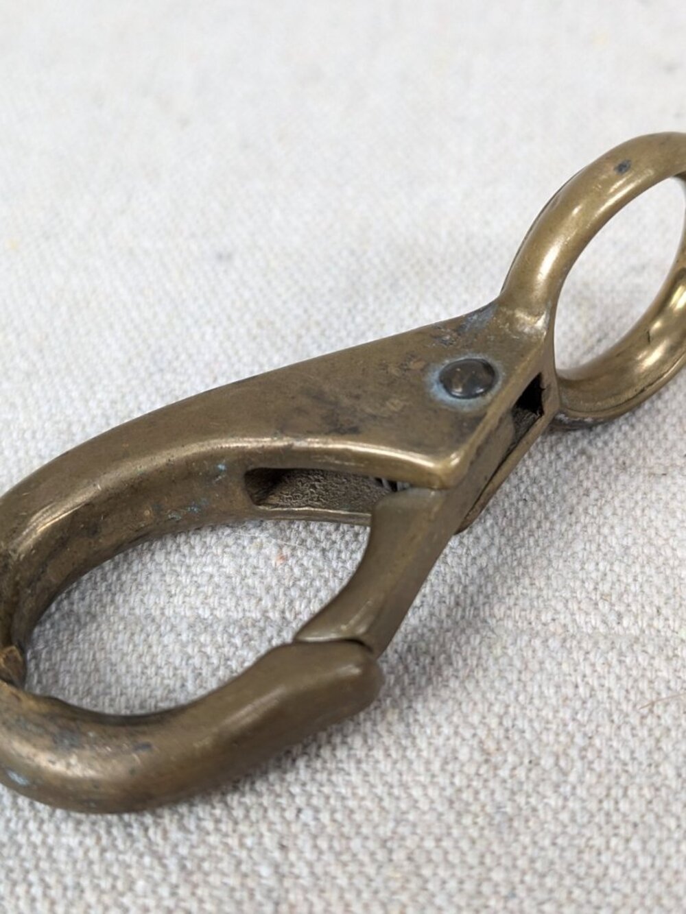 Vintage Solid Brass Swivel Snap Hook Heavy Duty Janitor Style Key Fob Accessory